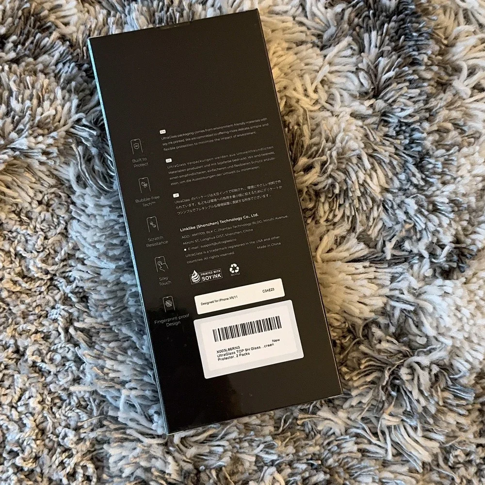 UltraGlass Screen Protector iPhone XR 2 Pack Black White Solid